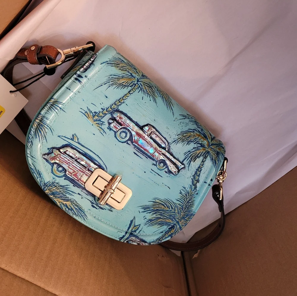 Brahmin BRIAR   Copa Cabana Blue Crossbody Bag with Gold Turn-Lock Nwt - Picture 2 of 11